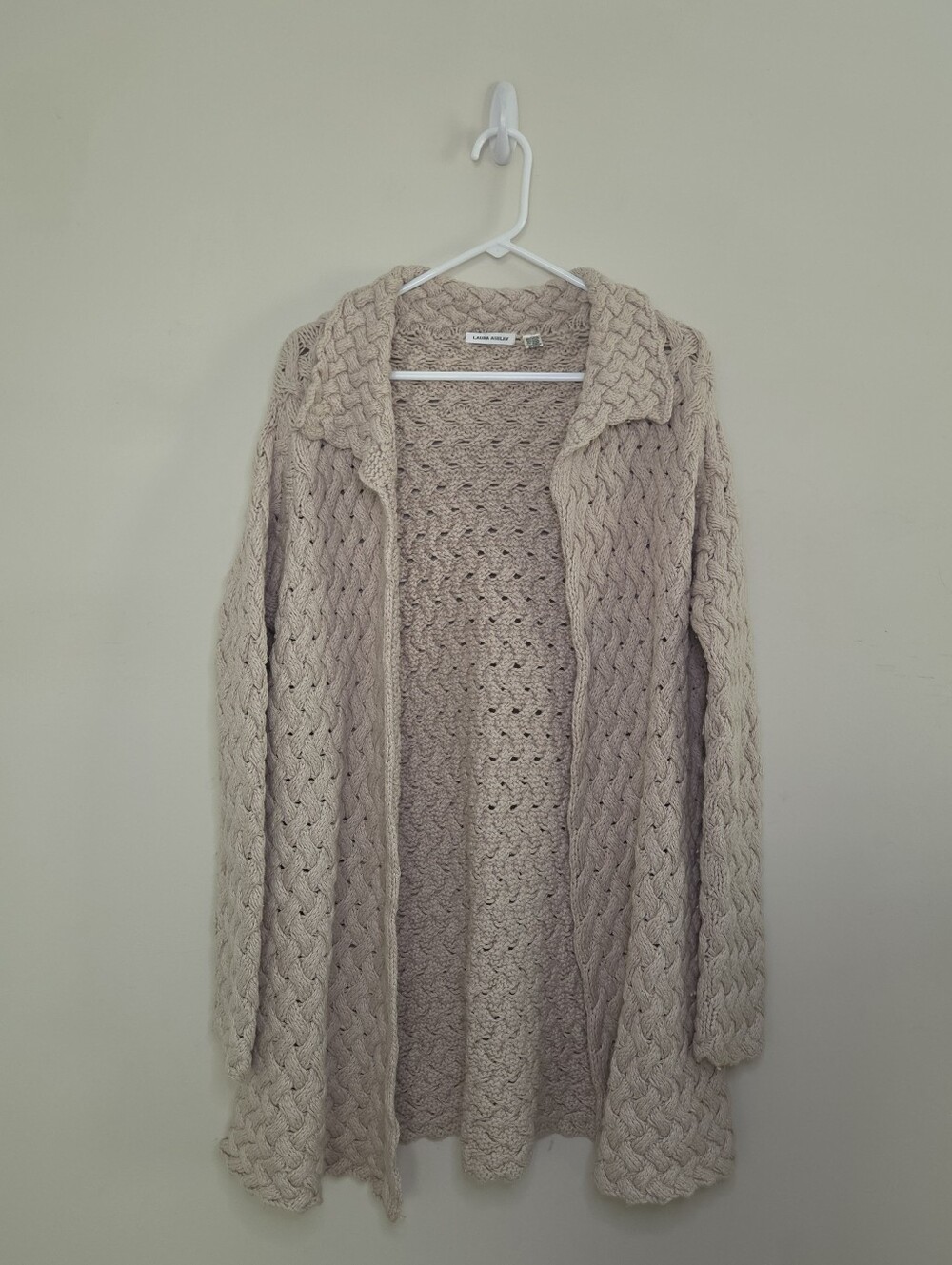 Women's Laura Ashley Cableknit Cardigan Sweater Sz Large